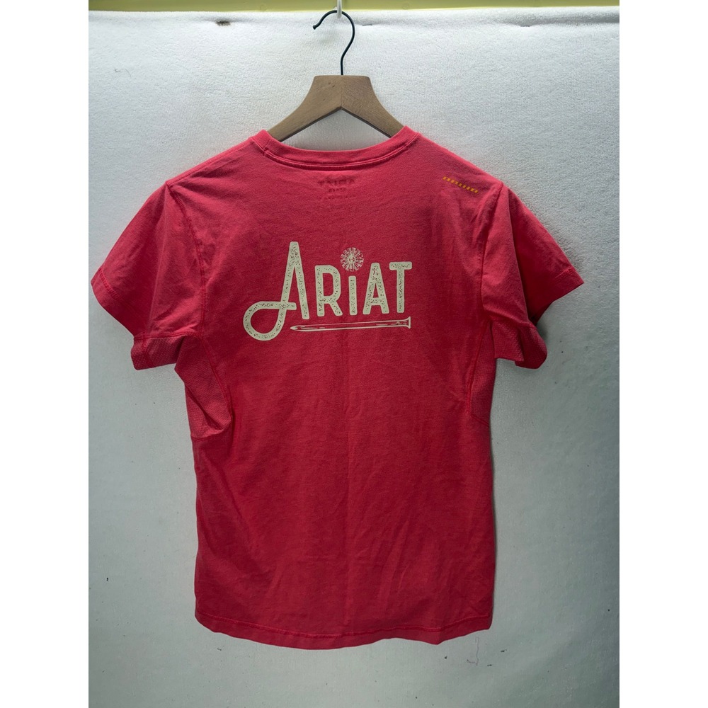 Ariat Rebar Pocket T-Shirt Womens Small Pink Short Sleeve Graphic 3642